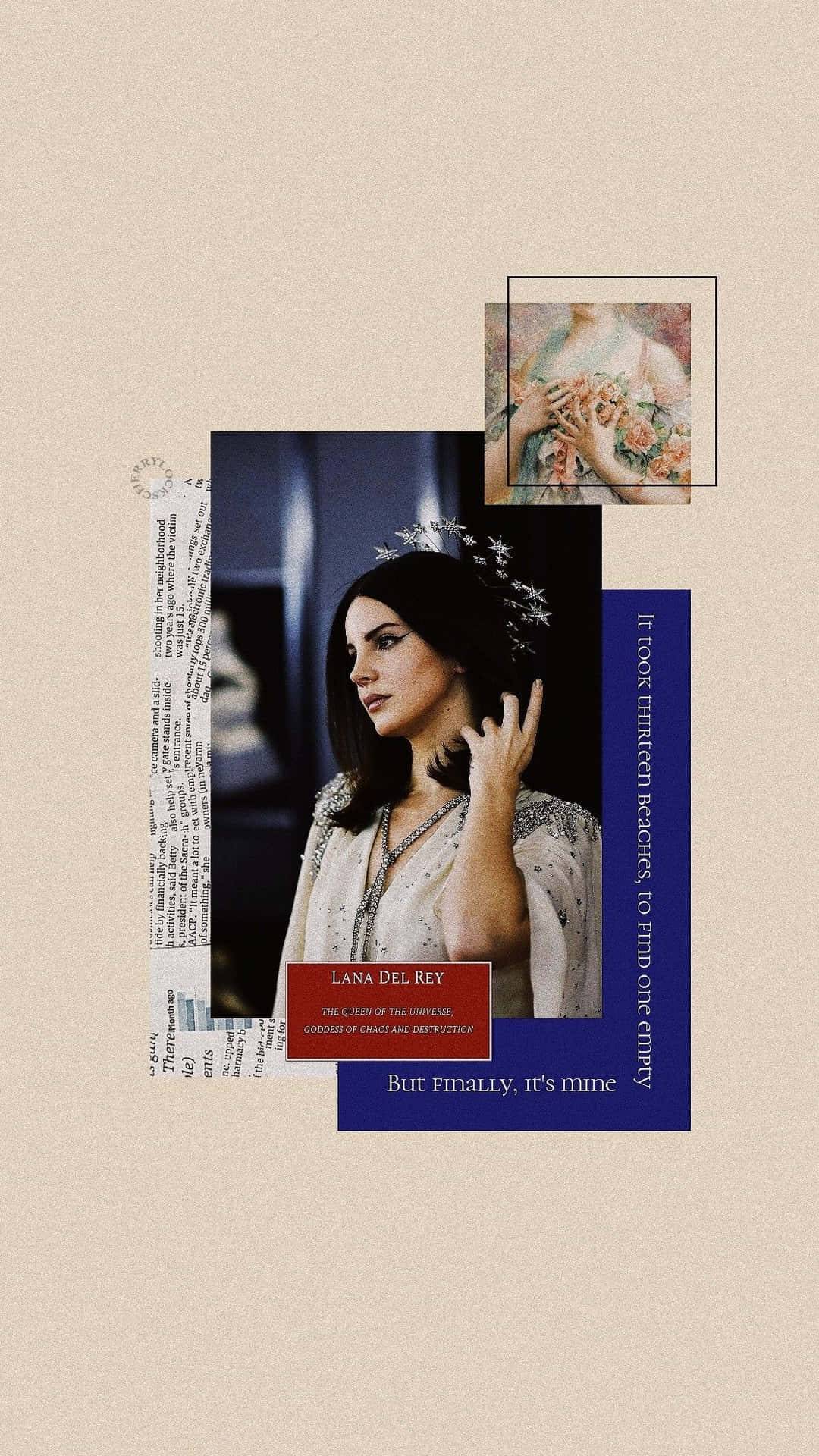 Lana Del Rey Vintage Collage Aesthetic Wallpaper