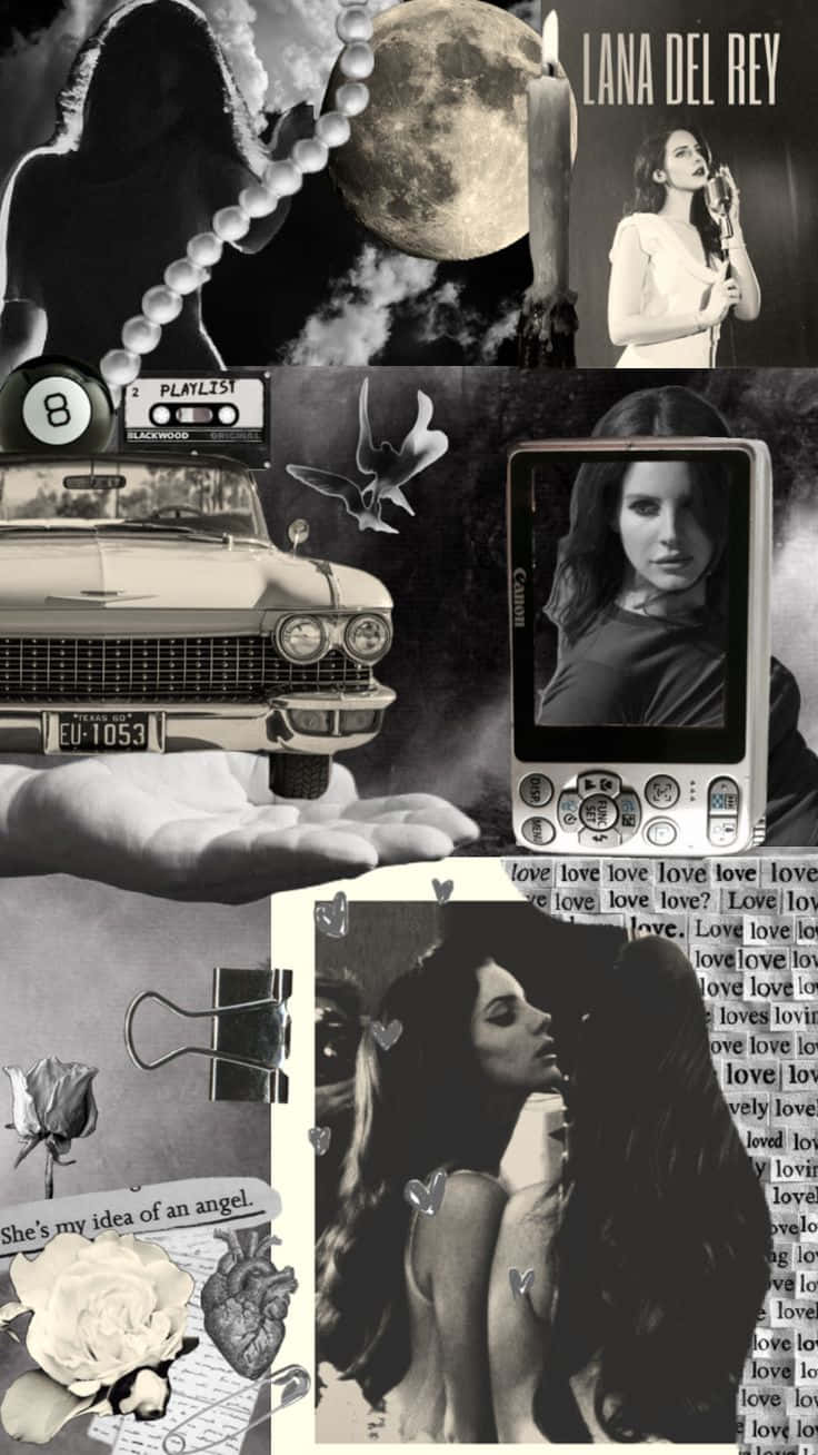 Lana Del Rey Vintage Collage Aesthetic Wallpaper