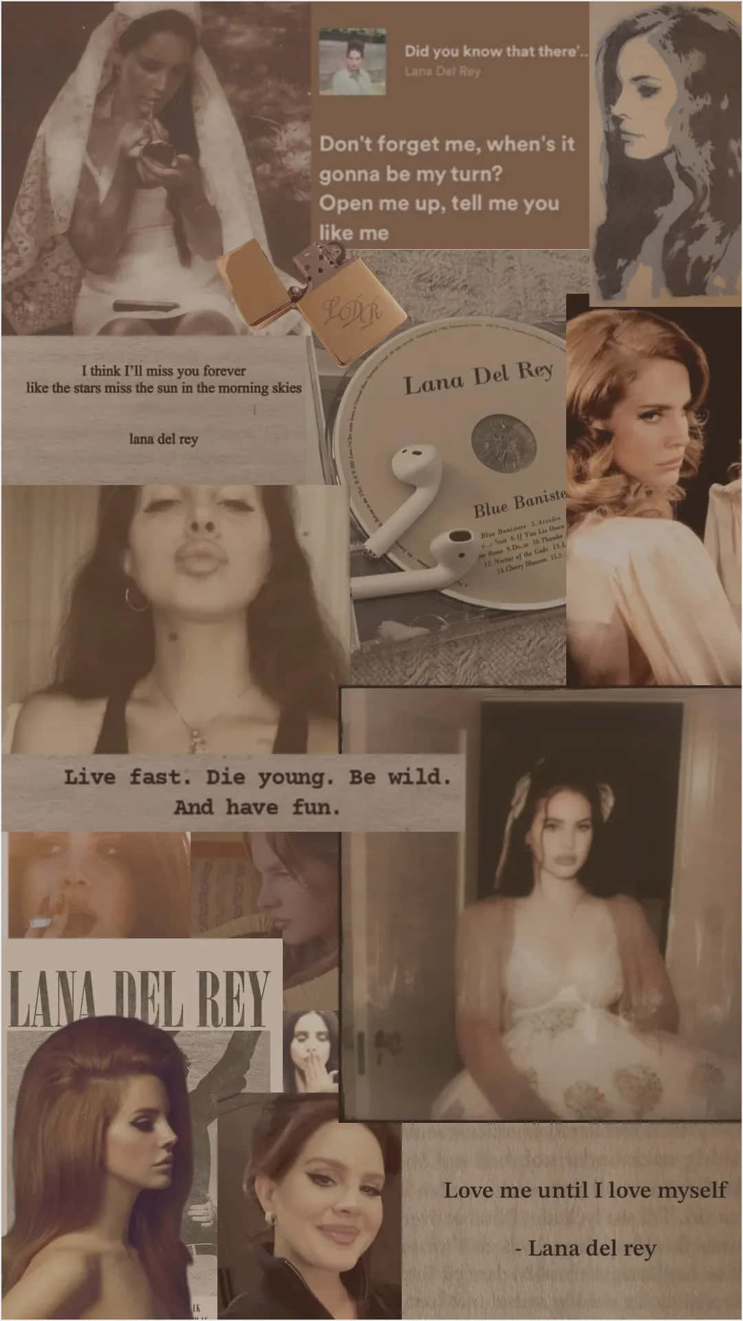 Lana Del Rey Vintage Collage Wallpaper
