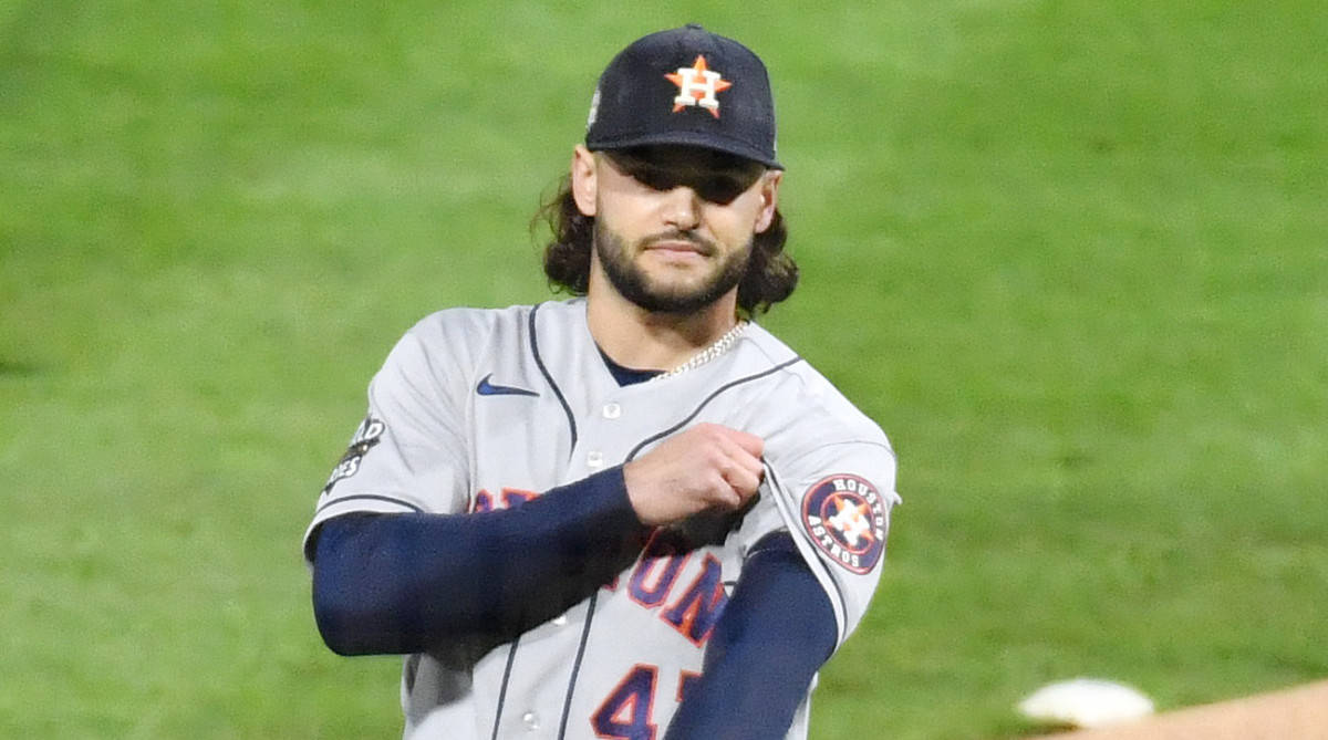 Lance McCullers Adjusts Sleeves Wallpaper