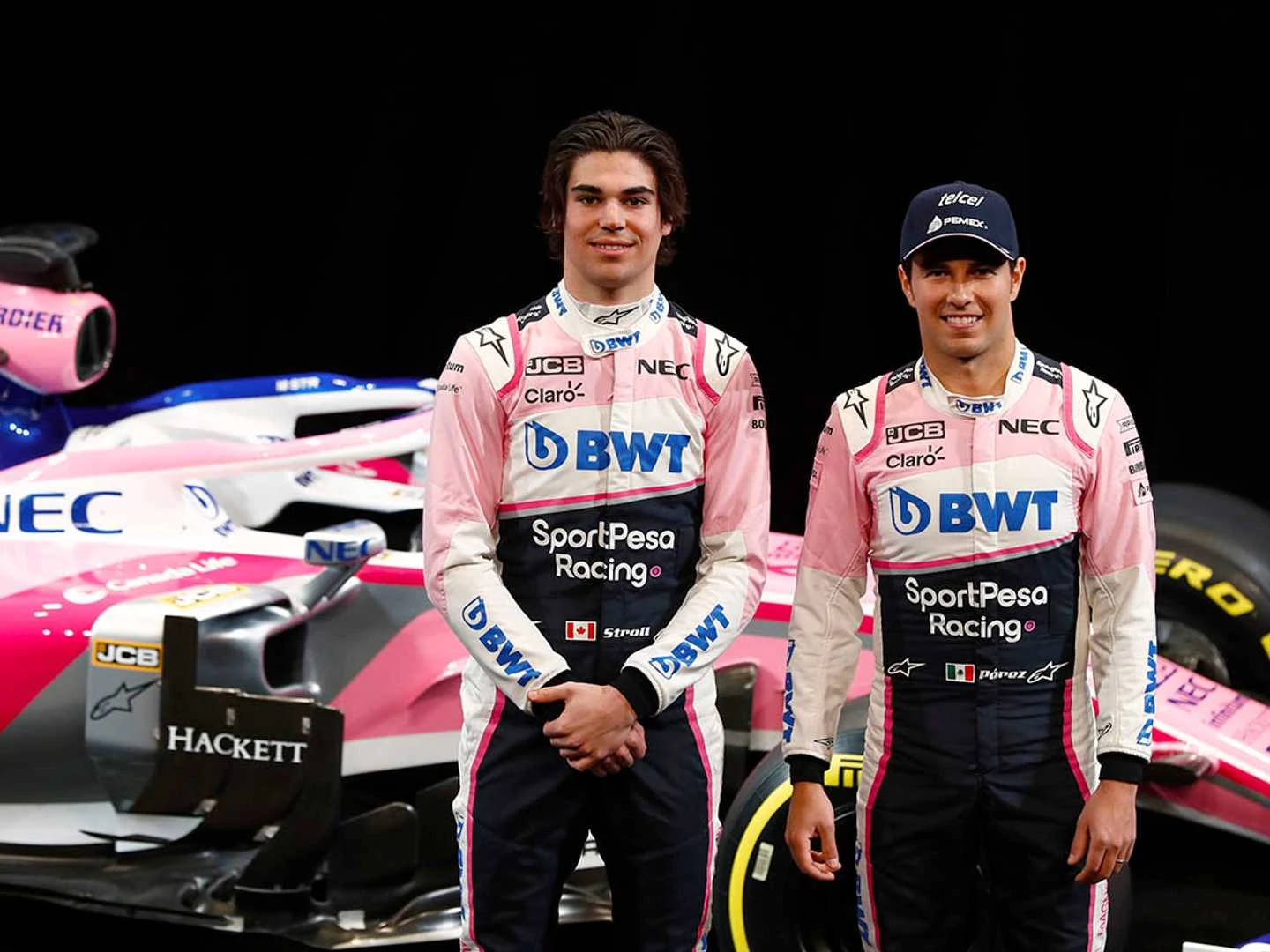 Lance Stroll With Checo Perez Wallpaper