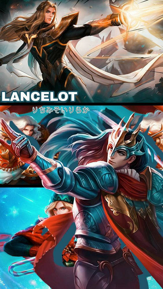 Lancelotde Mobile Legends Con Diferentes Skins Fondo de pantalla