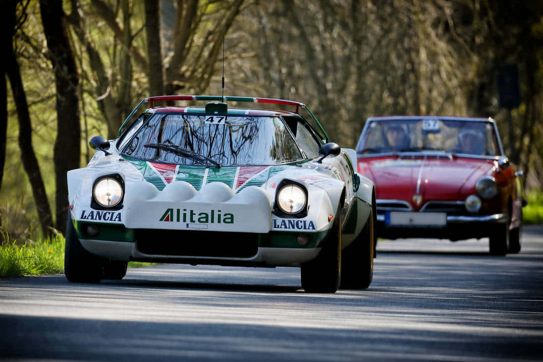 Lancia Stratos Alitalia Rally Auto Achtergrond