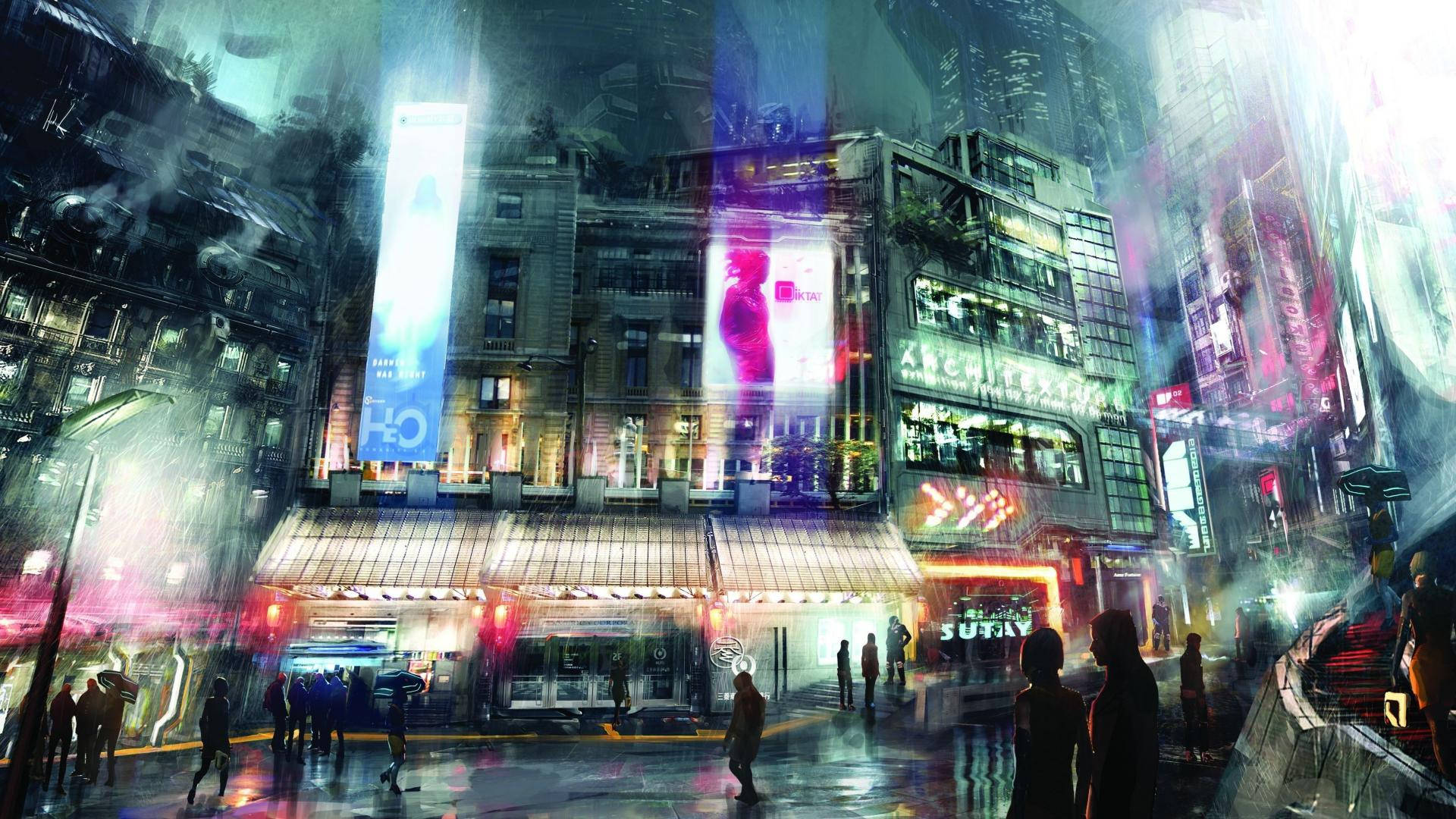 "Escape Reality - Explore the Cyberpunk World" Wallpaper