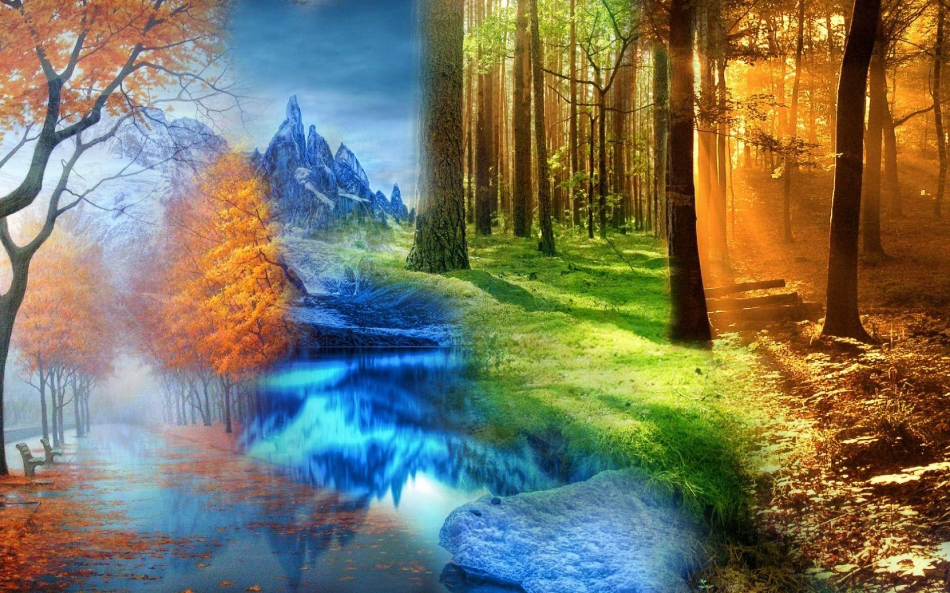 Landscape For All Seasons Wallpaper