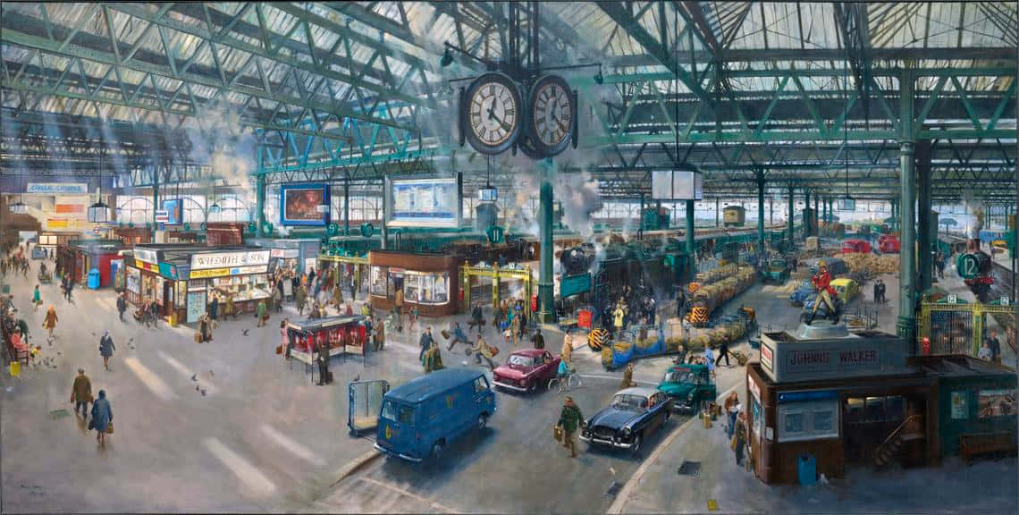 Landscape Painting Of Waterloo Station Wallpaper