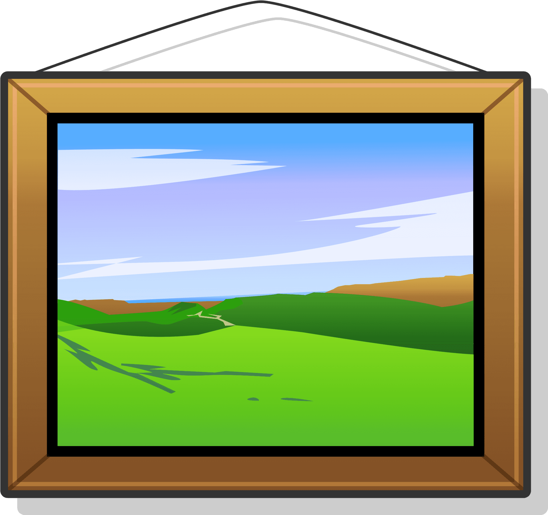 Landscape Paintingin Frame PNG
