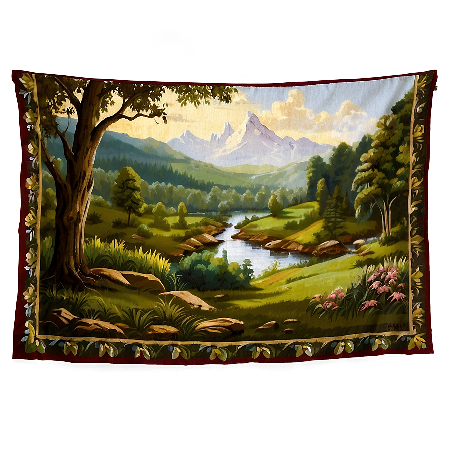 Landscape Tapestry Png 06252024 PNG