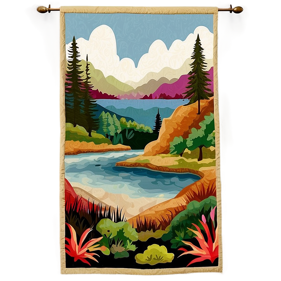 Landscape Tapestry Png 06252024 PNG