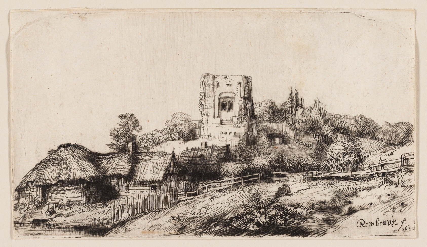 Landscape with a Square Tower Wallpaper