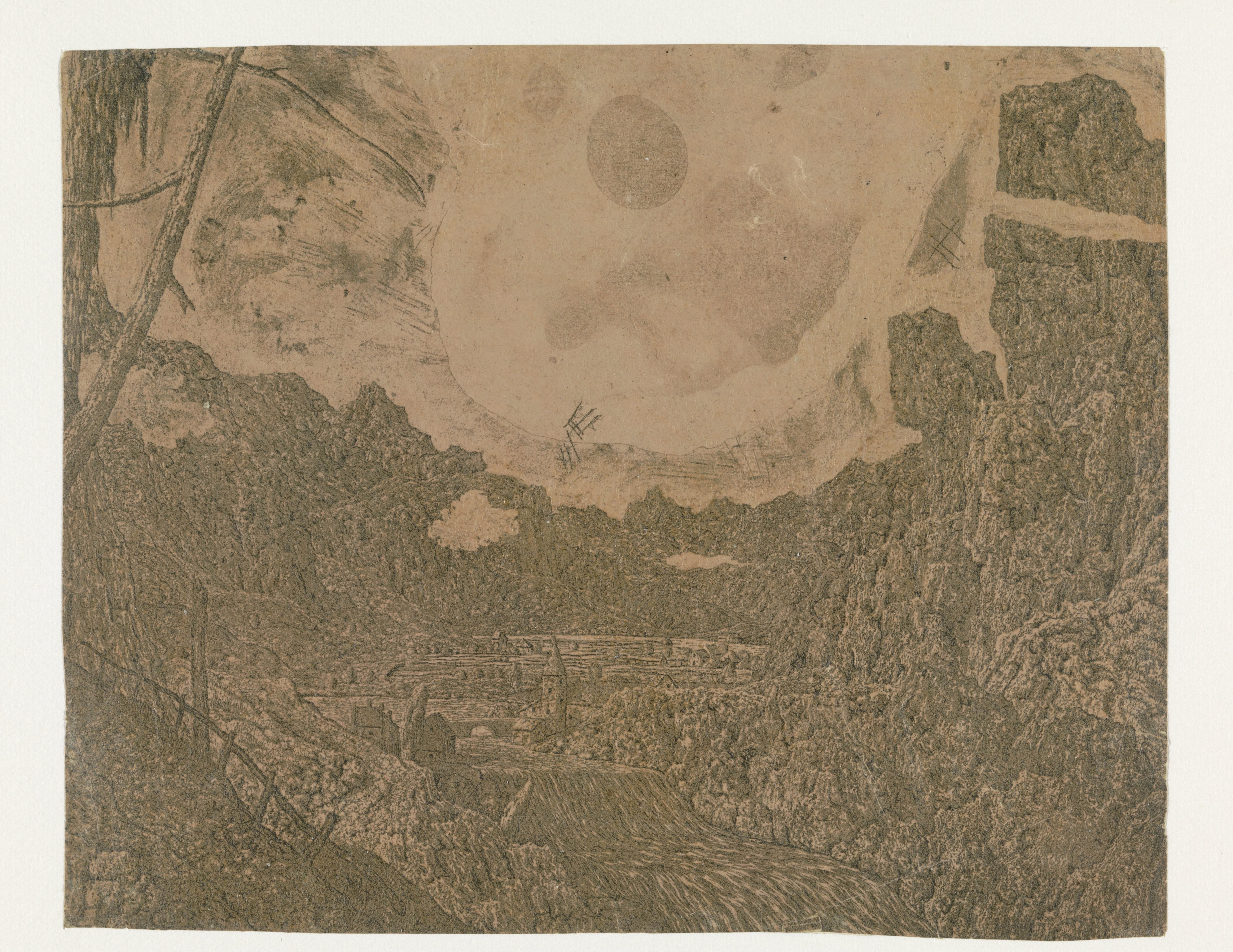 Landscape with a Waterfall, Second Version Wallpaper