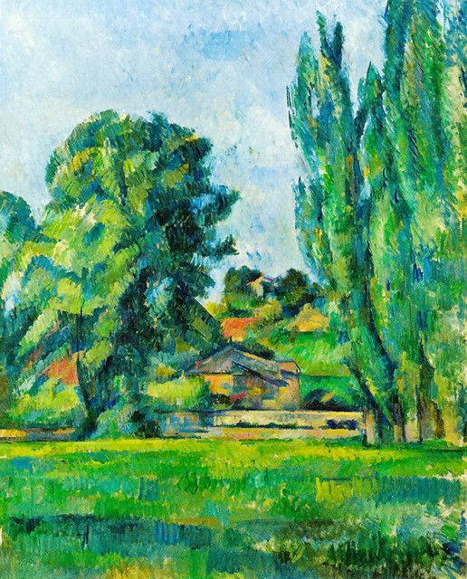 Landscape With Poplars 1887 Famous Painting Background