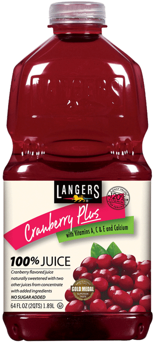Langers Cranberry Plus Juice Bottle PNG