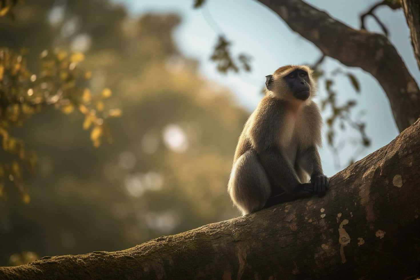 Langur Monkeyin Natural Habitat Wallpaper