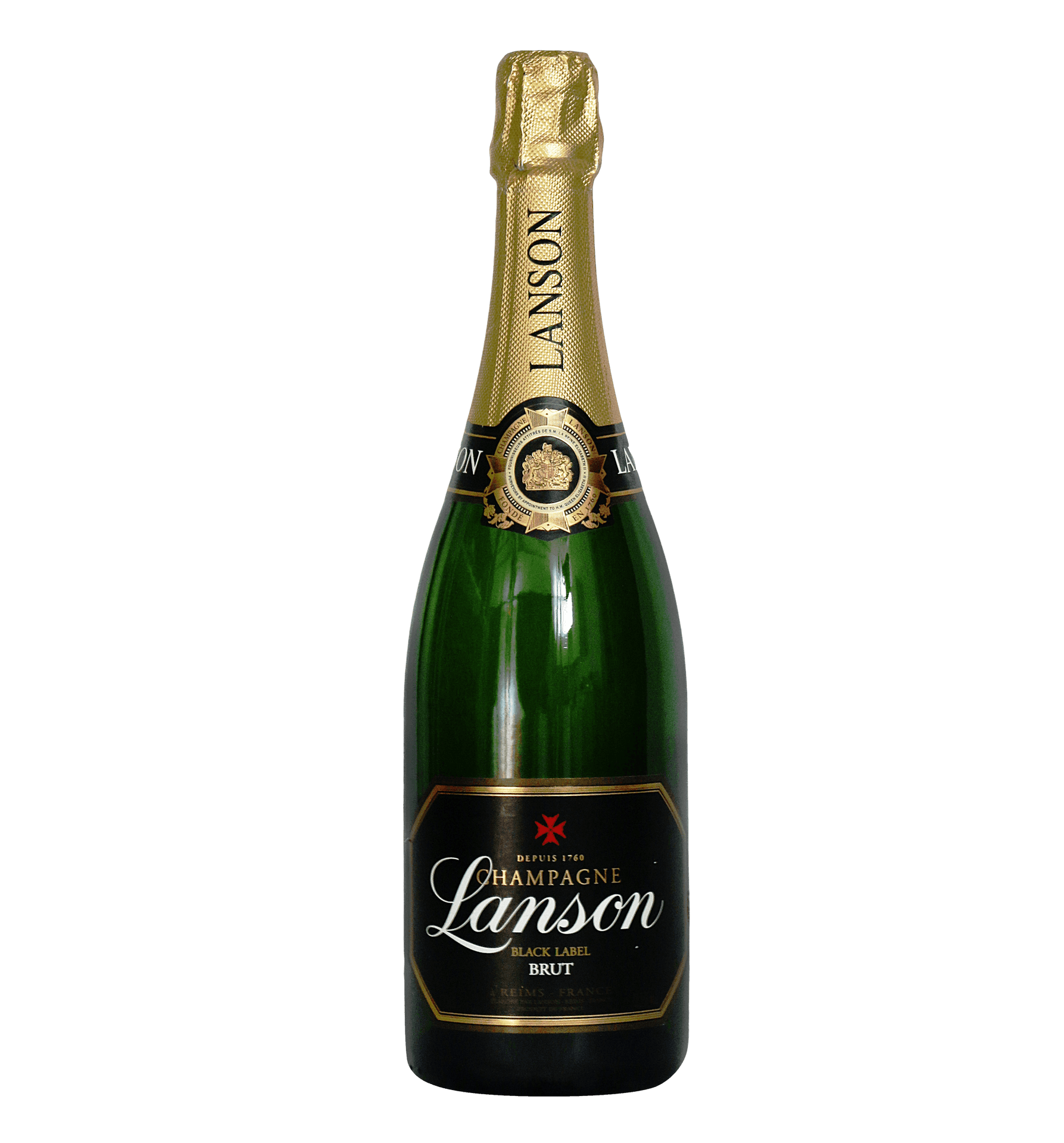 Lanson Black Label Brut Champagne Bottle PNG