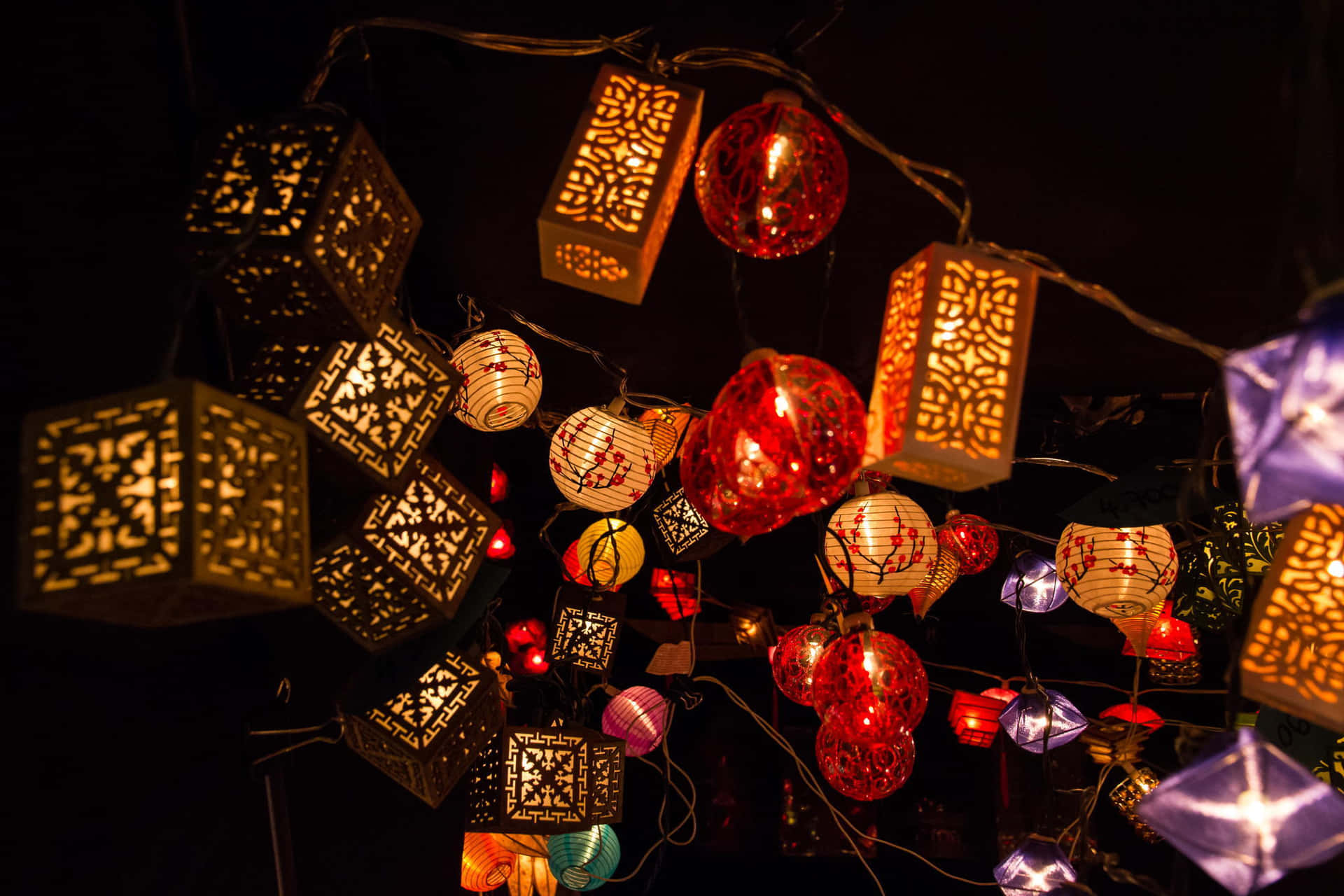 Beautiful Illuminated Lantern on Nature Background