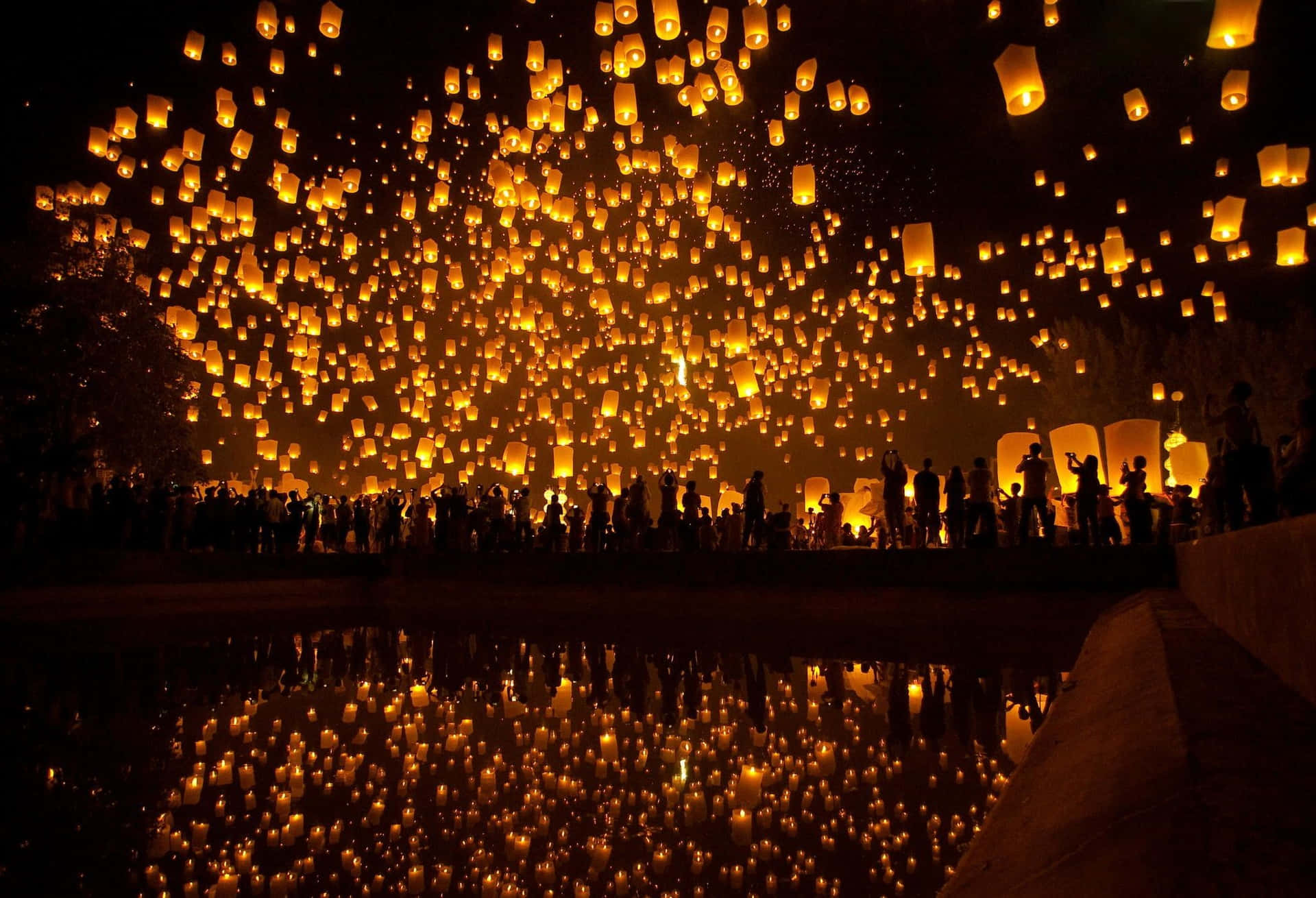 Illuminated Lantern in a Serene Environment