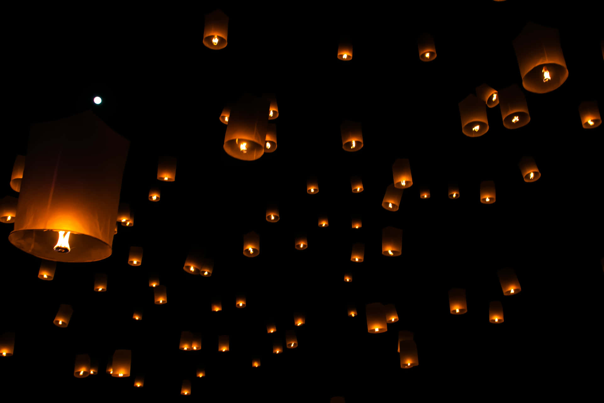 Illuminated Lantern Swinging in the Night