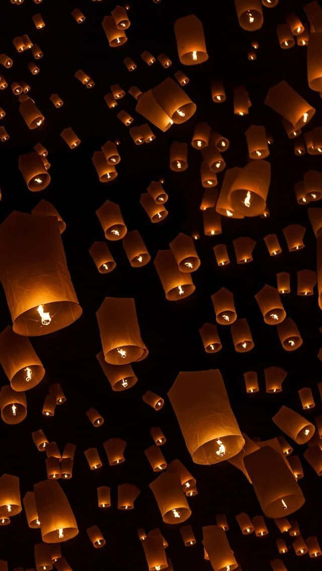 Illuminated Lantern Glowing in the Night