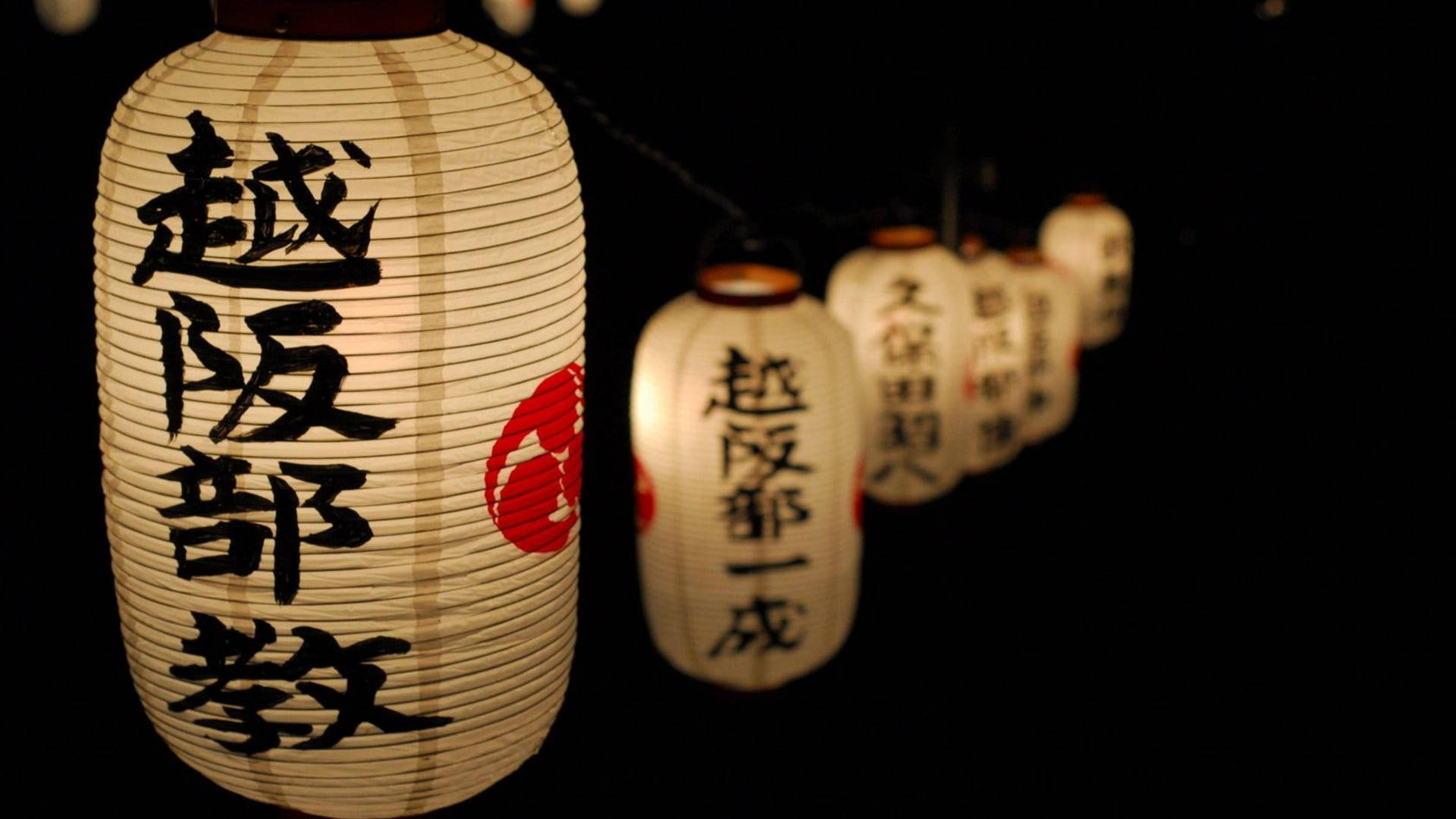 Lanternas Kanji Japonesas Legais Papel de Parede