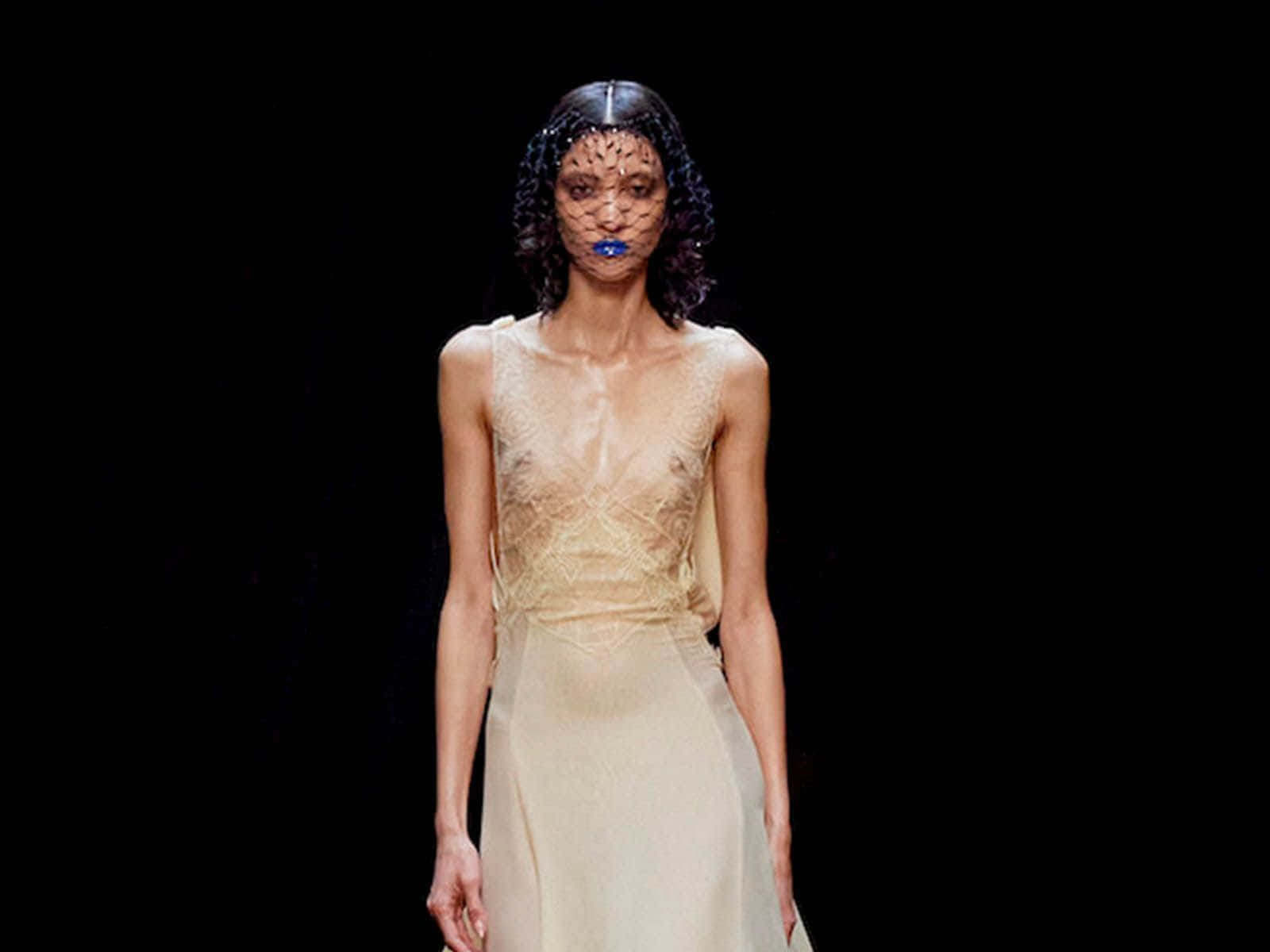 Lanvin Model Wears Glamorous Dress Wallpaper