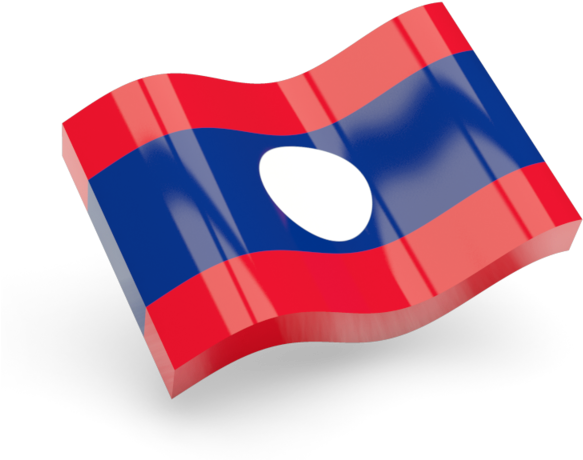 Laos National Flag Waving PNG