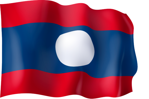Laos National Flag Waving PNG