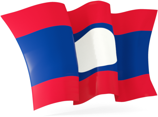 Laos National Flag Waving PNG