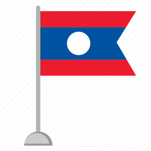 Laos National Flagon Pole PNG