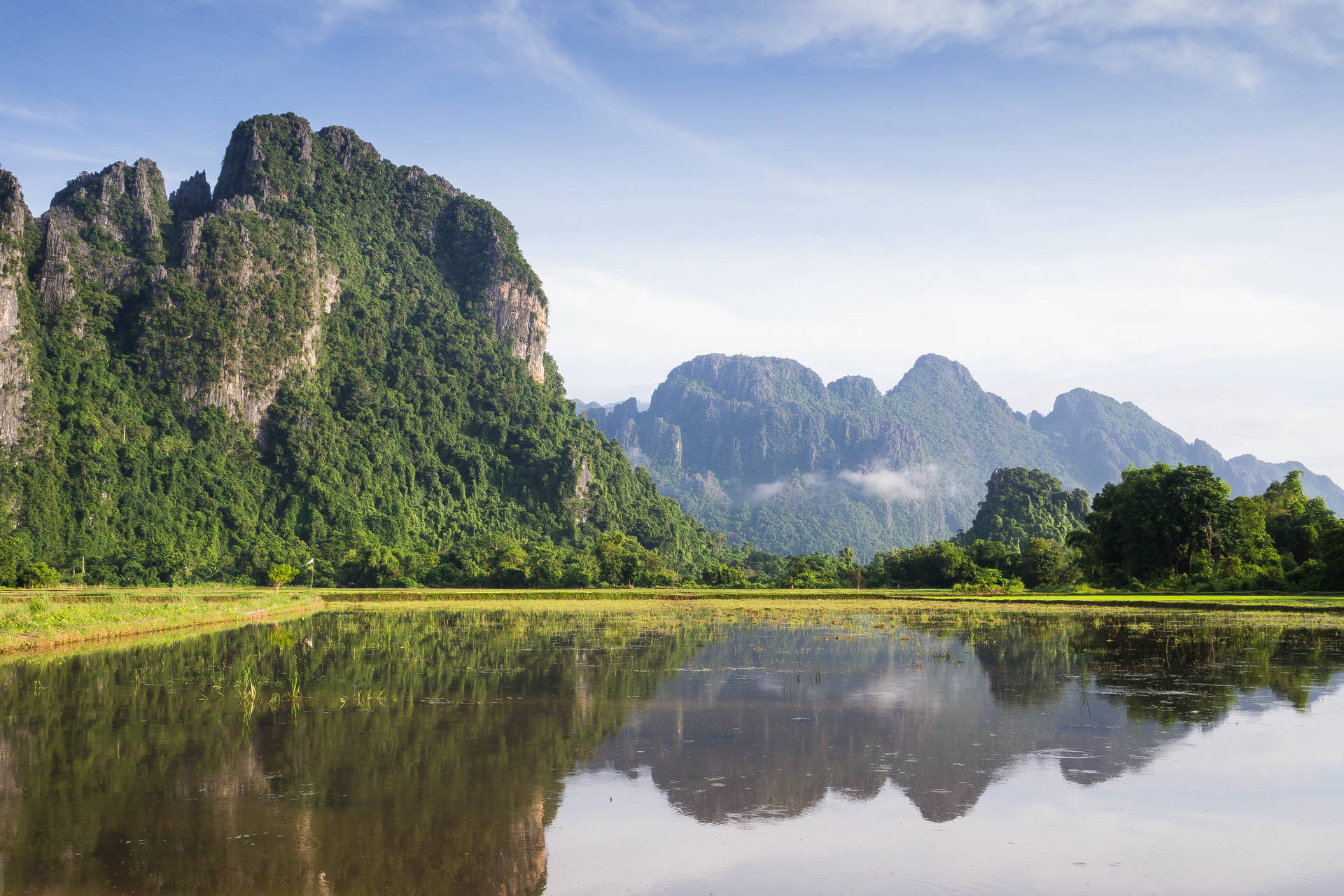 Laos Vang Vieng Mountainous Landscape