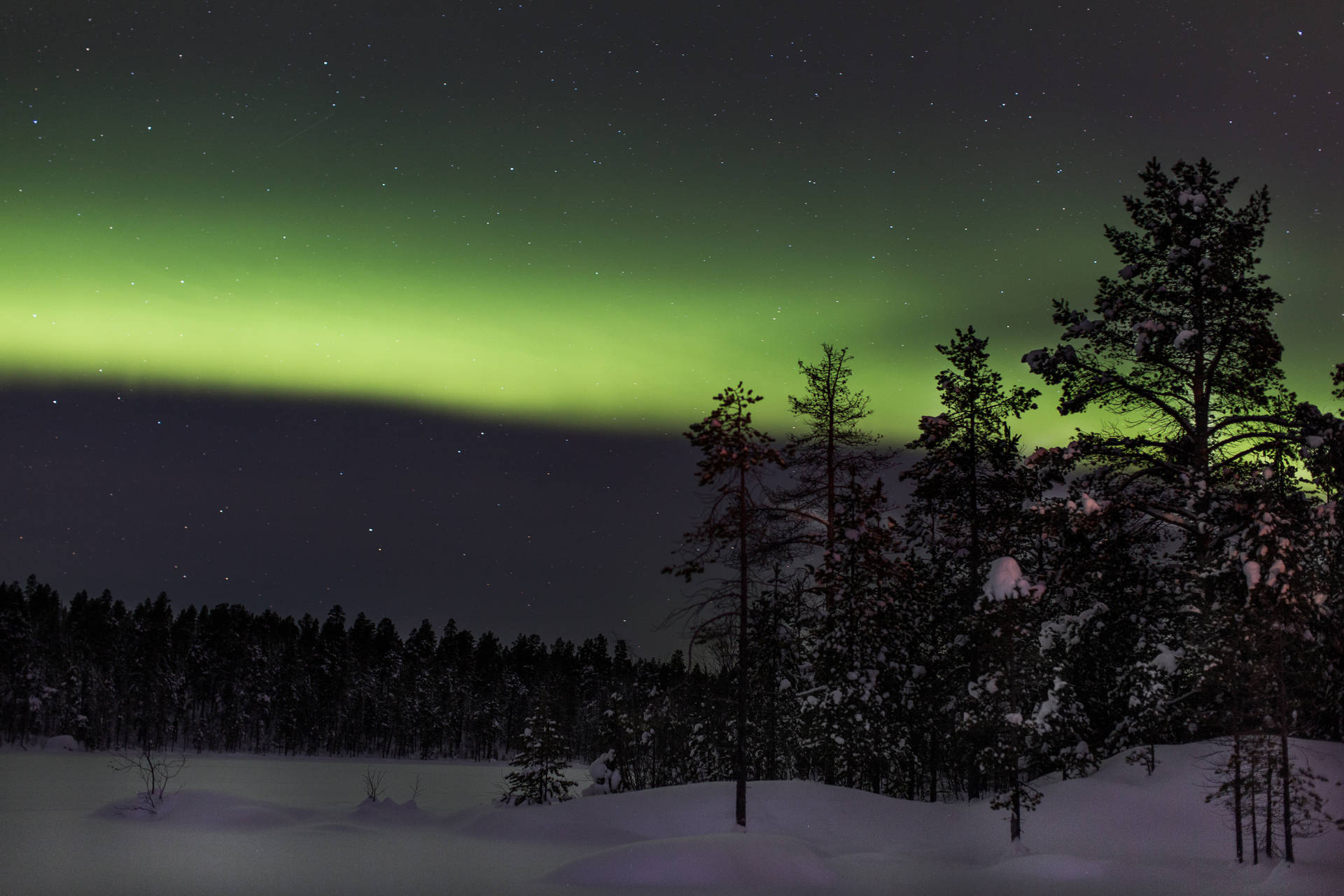 Lapland Finland Green Aurora Borealis