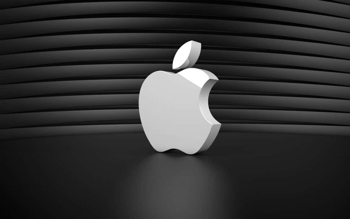 Laptopmit 3d-weißem Apple-logo Wallpaper