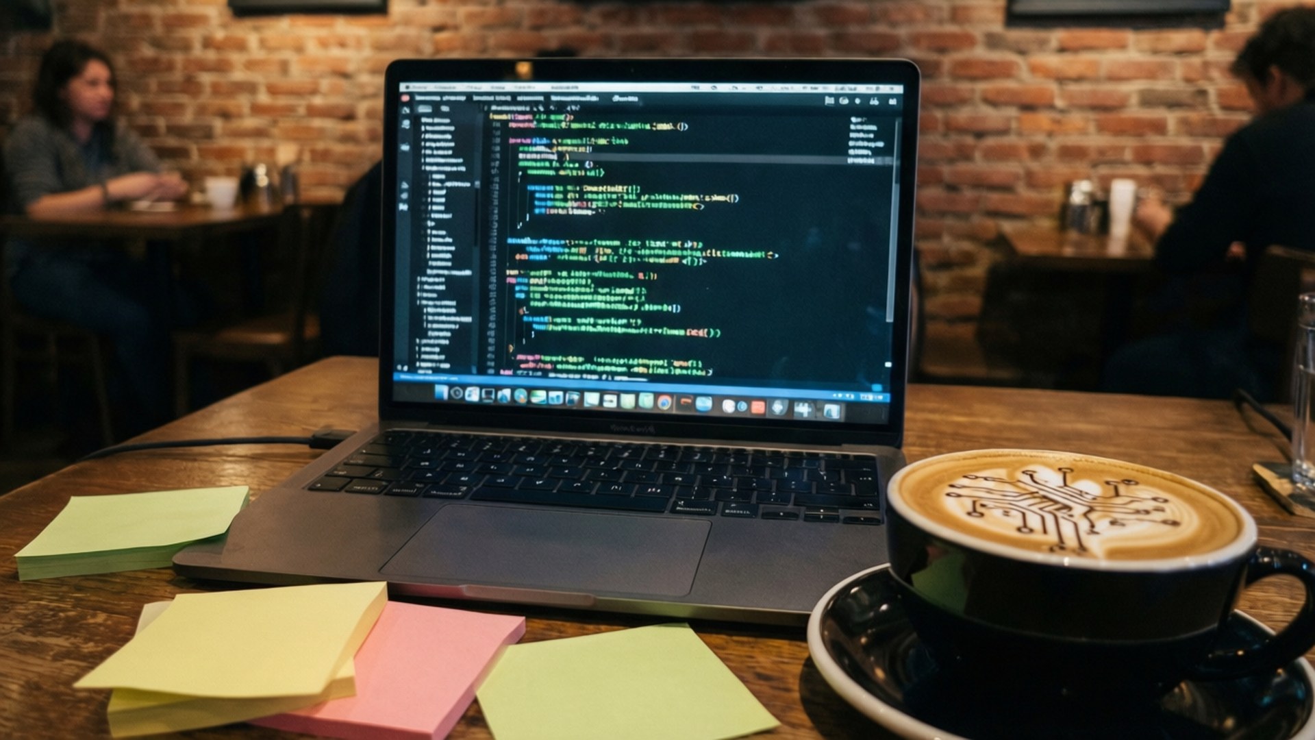 Laptop Coding Session Wallpaper