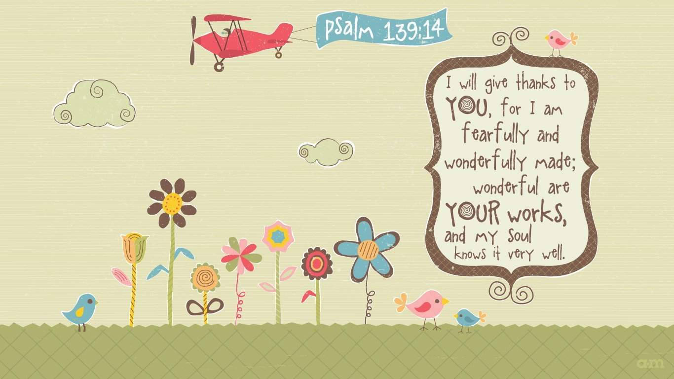 Laptop De Versículos Bíblicos Do Salmo 139:14 Papel de Parede