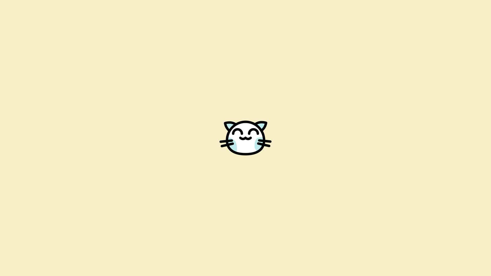 Laptop Estético Minimalista Smiling Cat Papel de Parede