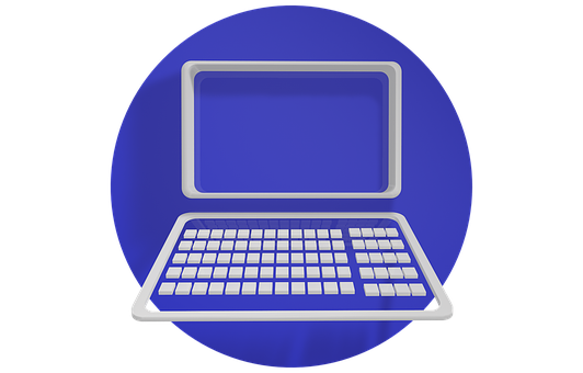 Laptop Icon Blue Background PNG