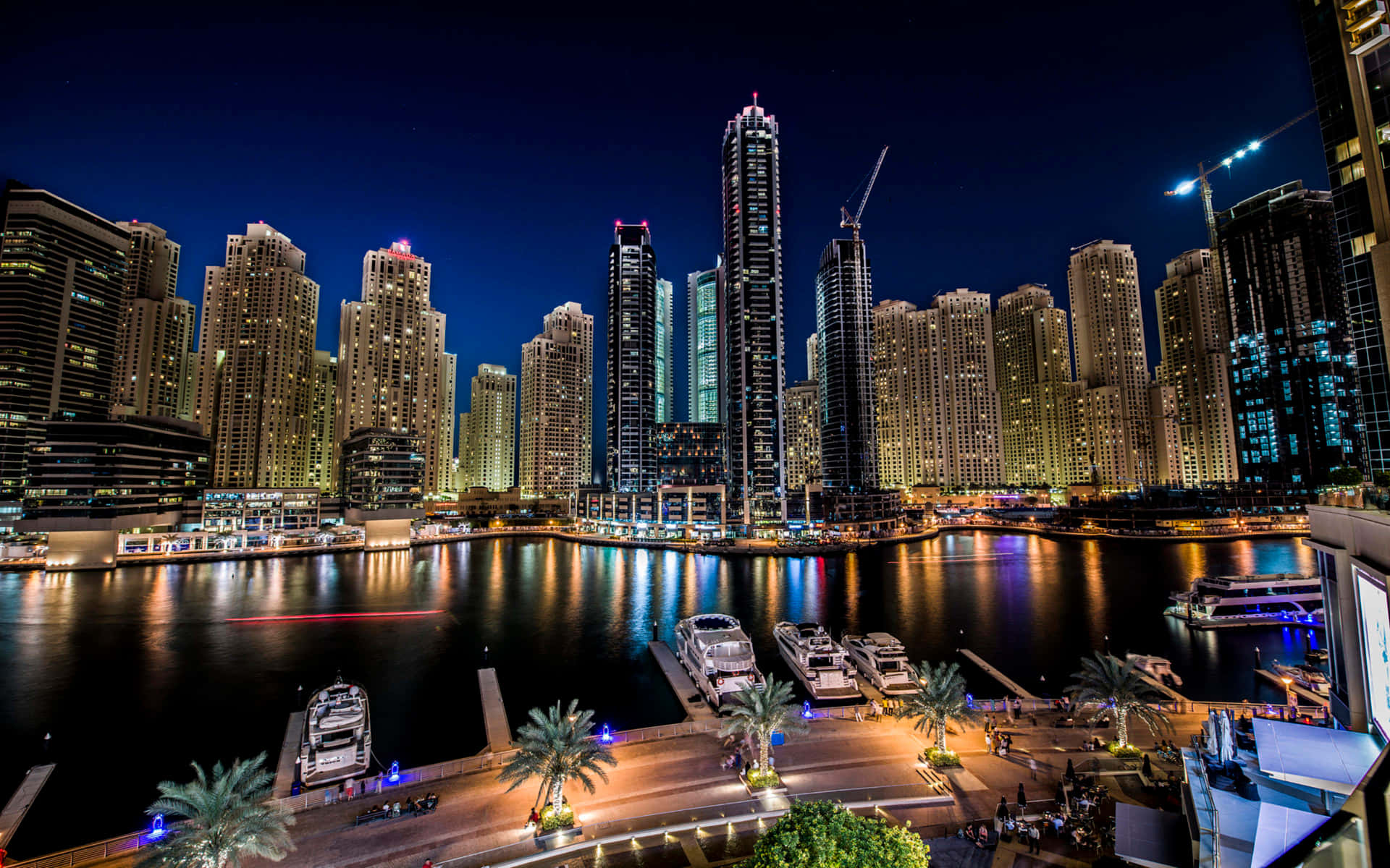 Dubai Marina At Night Wallpaper
