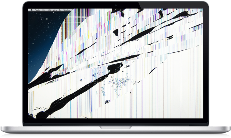 Laptop Screen Damage Visuals PNG