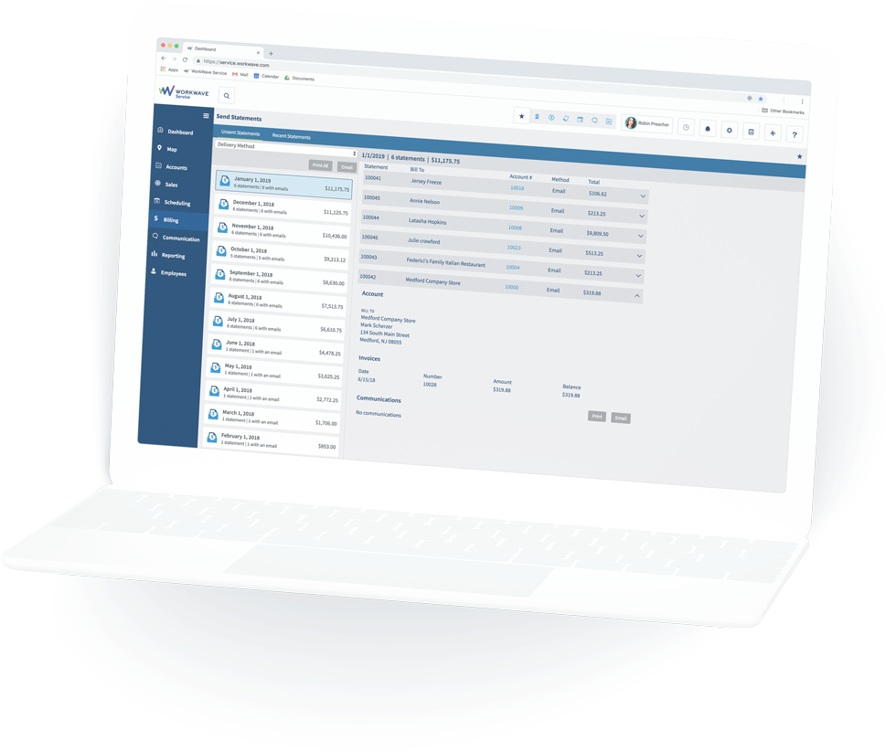 Laptop Screen Displaying Data Management Software PNG
