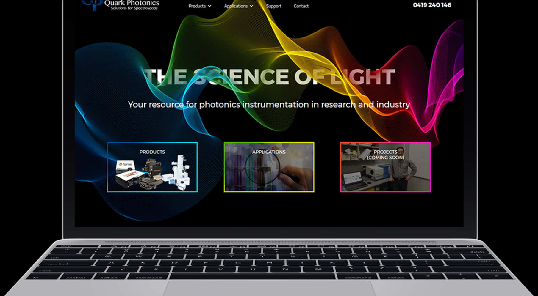 Laptop Screen Displaying Photonics Website PNG