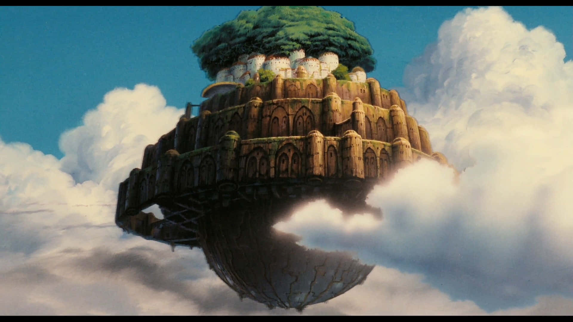 Explore the Fantasy Flying Laputa Castle in the Sky Wallpaper
