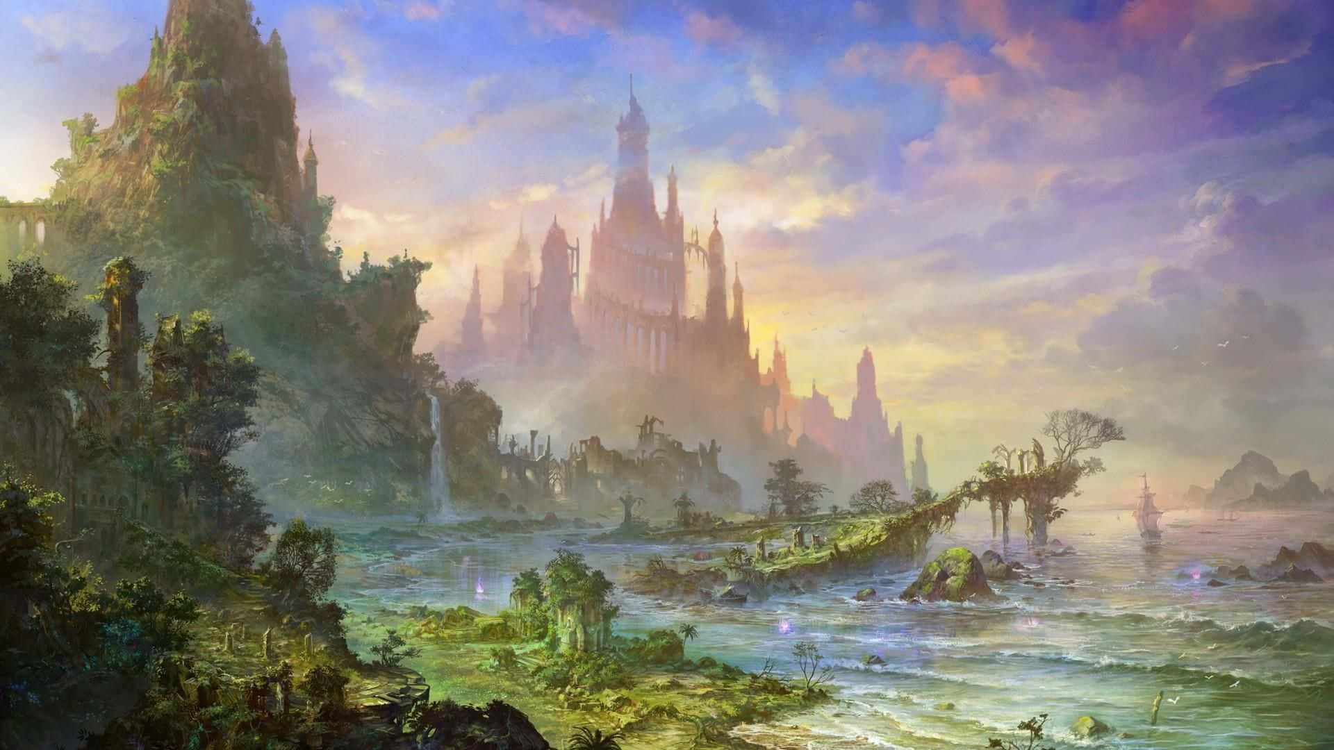 Visit The Mysterious Laputa Castle In The Sky Wallpaper