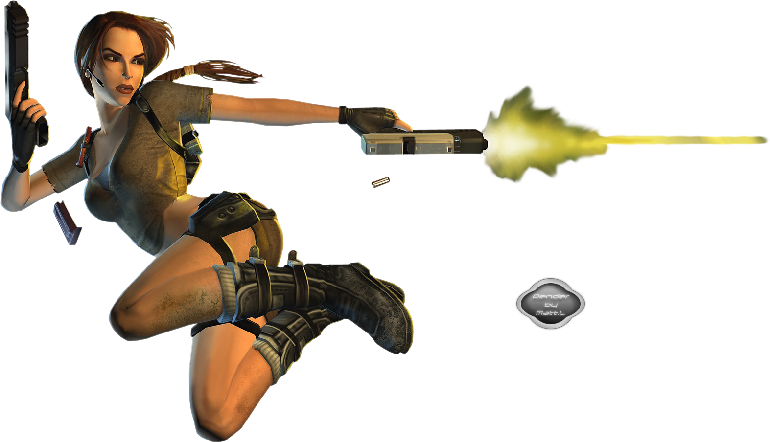 Lara Croft Action Shot PNG