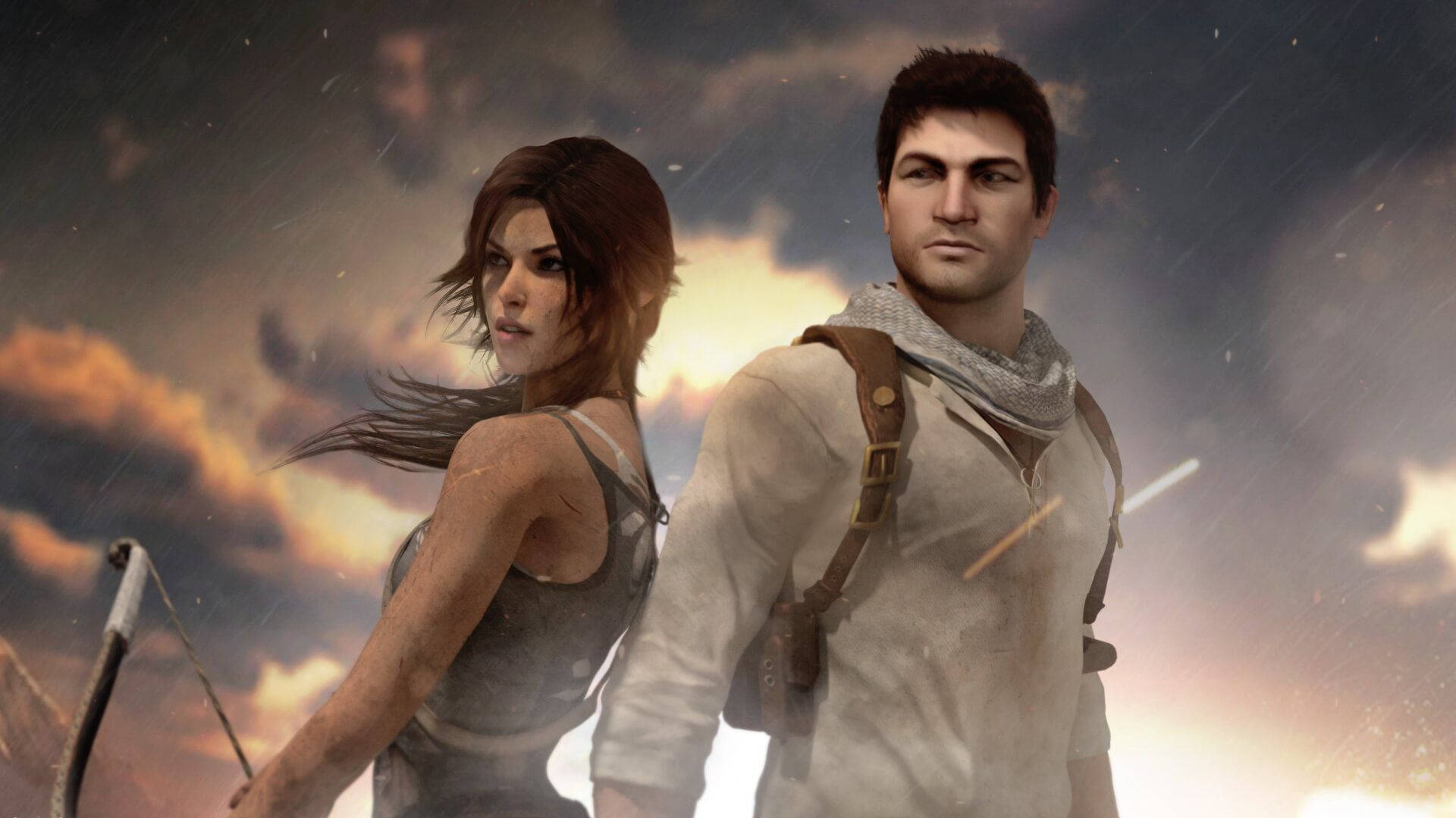 Lara Croft And Nathan Tomb Raider Wallpaper