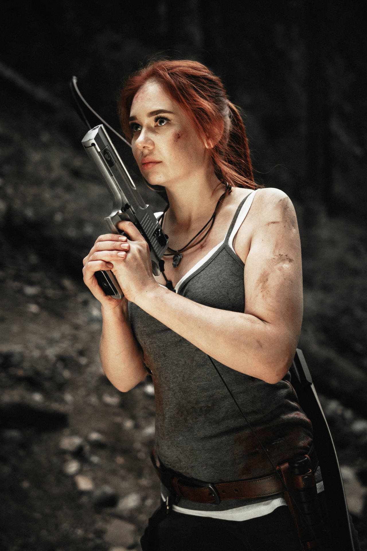 Lara Croft Cosplay With Gun Wallpaper