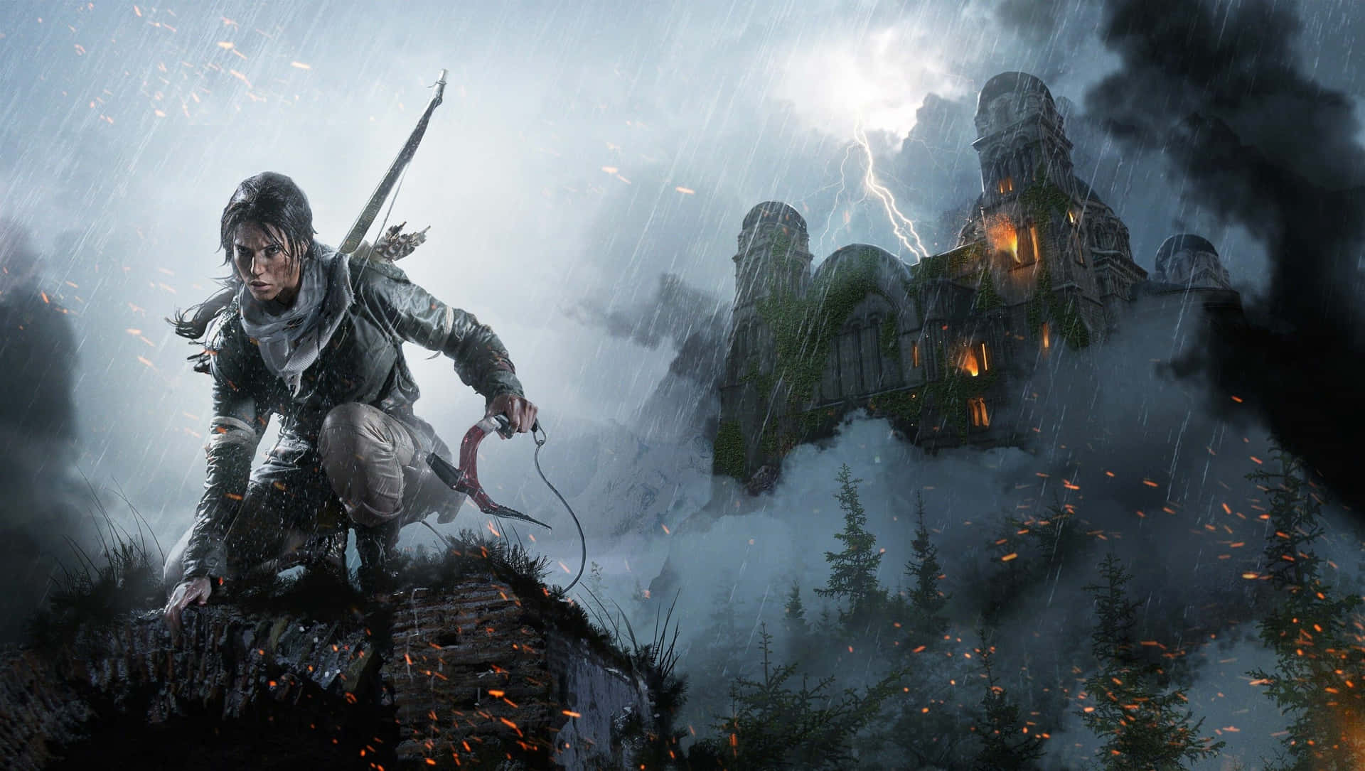 Lara Croft Epic Mountain Adventure Wallpaper