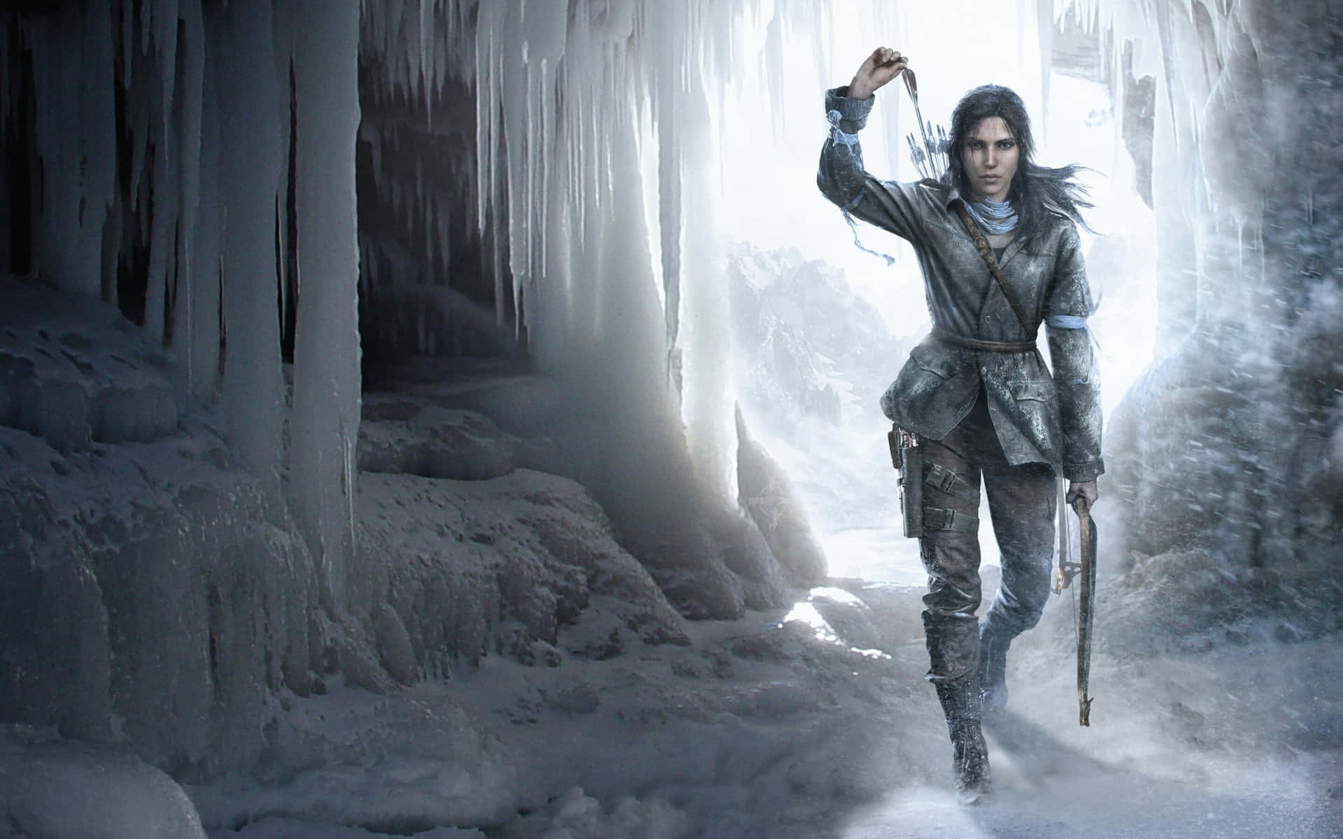Lara Croft Ice Cave Adventure Wallpaper