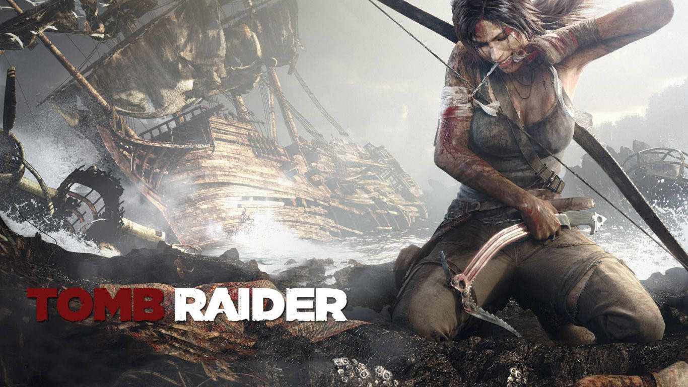 Lara Croft In Tomb Raider Poster Wallpaper