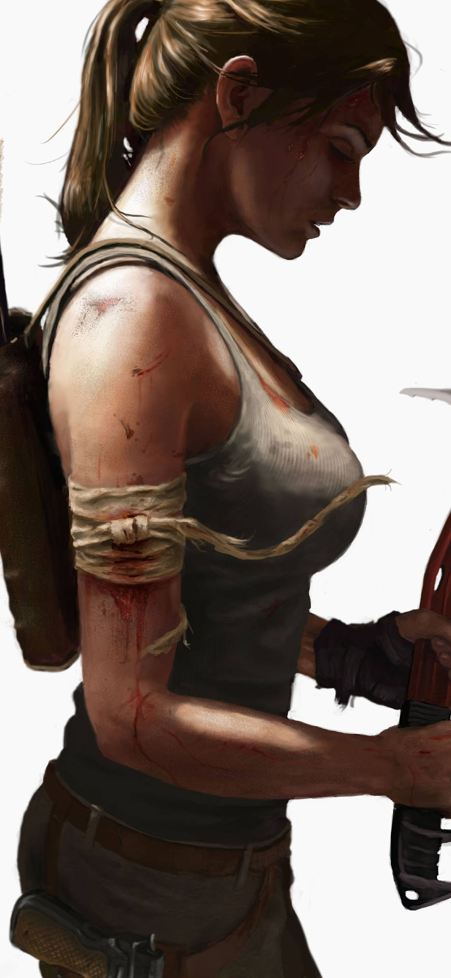 Capturala Aventura Con El Último Juego De Lara Croft En El Iphone. Fondo de pantalla