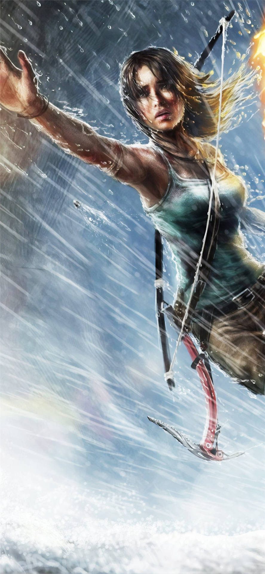 Machensie Sich Bereit, Das Abenteuer Mit Lara Croft Unterwegs Mit Ihrem Iphone Anzugehen. Wallpaper